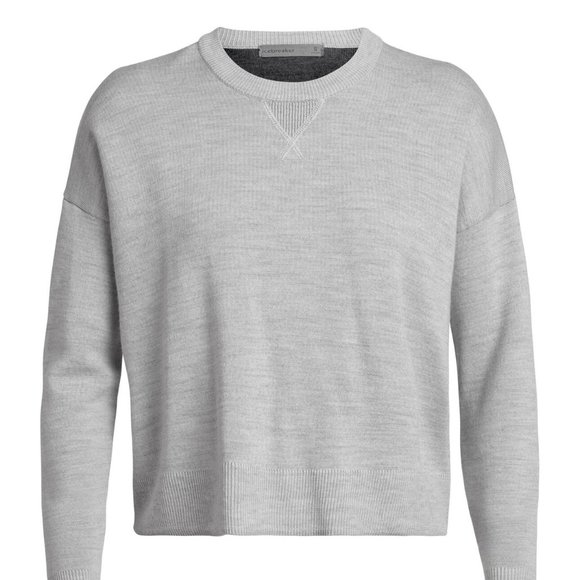 ICEBREAKER Carrigan cropped merino wool sweatshirt - GREY, size S - Picture 1 of 4